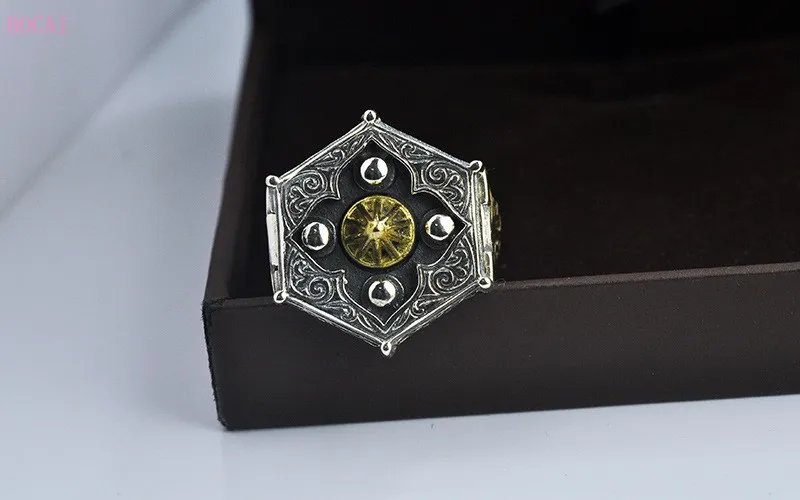 Новинка, модное Серебро S925, серебряное ювелирное изделие, восемь схем, кольцо в стиле ретро, тайское серебро, властное мужское широкое Открытое кольцо для мужчин