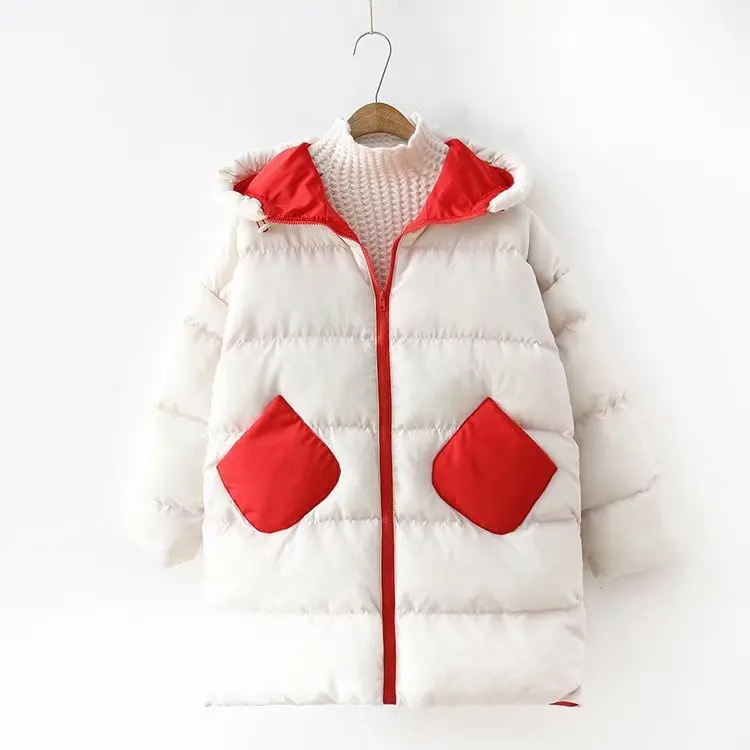 

Korean-style Fall And Winter Clothes New Style Mixed Colors Hooded down Cotton Mid-length Loose-Fit down Coat Cotton-padded Clot