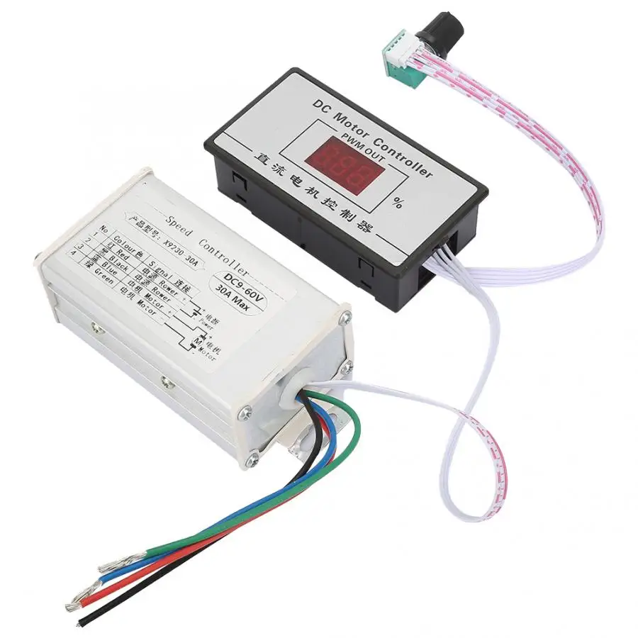 30A DC 9~ 60V щетки цифровой двигатель дисплея Скорость контроллер 21 кГц регулитор скорости двигателя регулятора