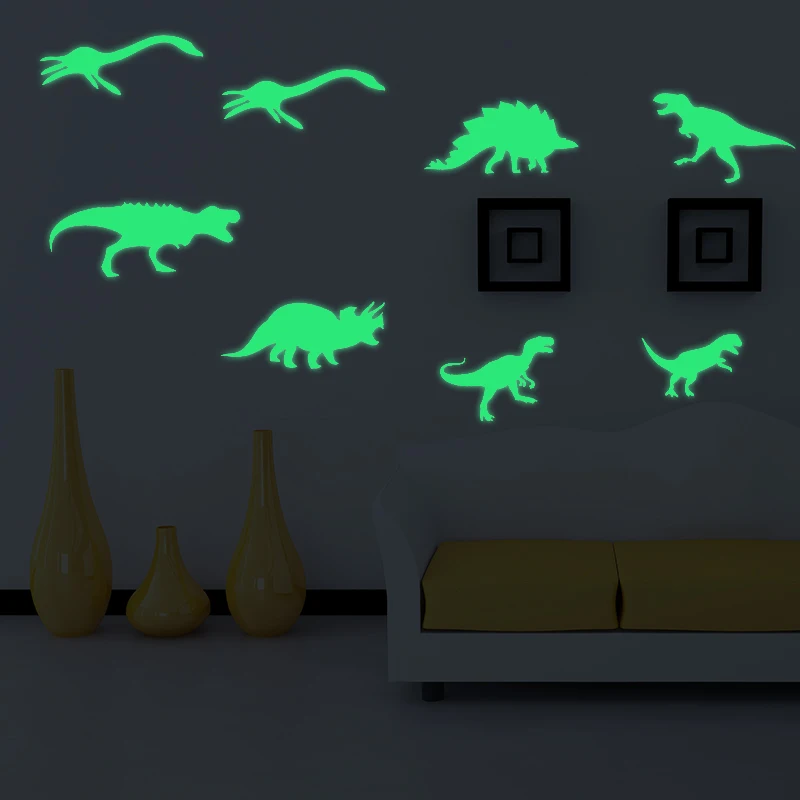 9 шт./лот 3D наклейка динозавра светится в темноте светящаяся на стену Наклейка s для детской спальни наклейка для дома украшение дома наклейка