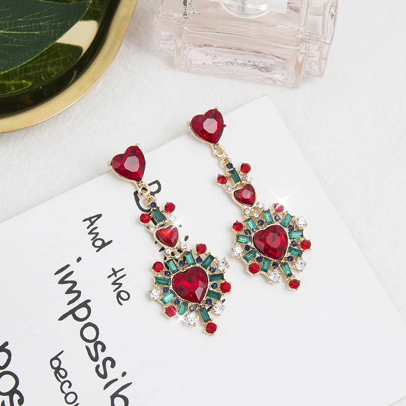 2019 New Hot Sale 20 Style Red Fashion Korean Elegant Geometric Dangle Earrings for Women Cute Pendant Mujer Jewelry
