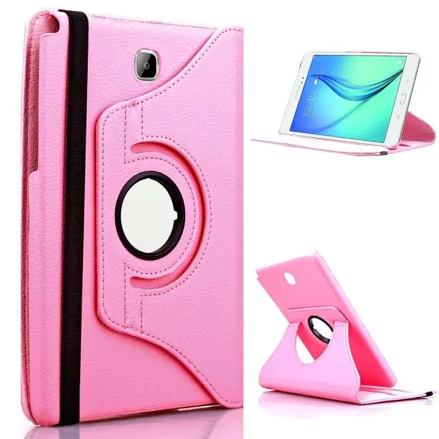 360 Вращающийся чехол для планшета для Samsung Galaxy Tab A 9,7 SM-T550/T555/P550/P555 Smart будильника Wake-сна из искусственной кожи с подставкой - Цвет: Розовый