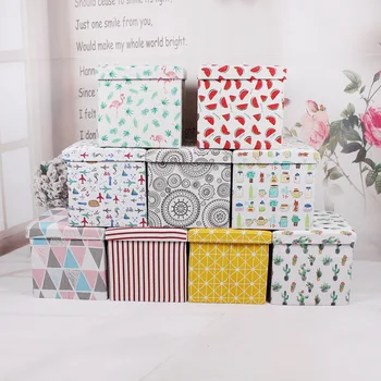 

[Customized] Fabric Storage Box Foldable Footstool Clothes Finishing Storage Box Home Diablement Fort Storage Chair