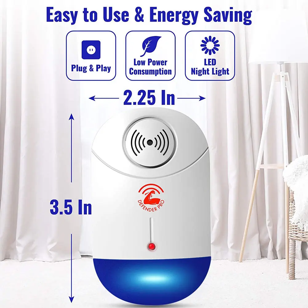 

2Pcs Ultrasonic Pest Control Repeller Plug In Repellent for Flea Mosquitoes Mice Spiders VJ-Drop