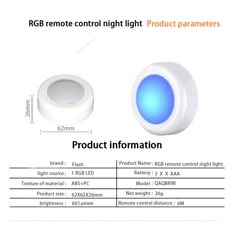 Remote Control RGB Bathroom Cabinet Light Powered Touch Sensor closet lamps led lights for bedroom Living room kitchen lighting