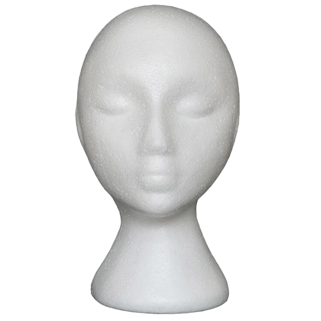 Female Styrofoam Wig Head Mannequins Manikin, Women`s Wigs, Hats & Hairpieces Displaying Model Head, White Color