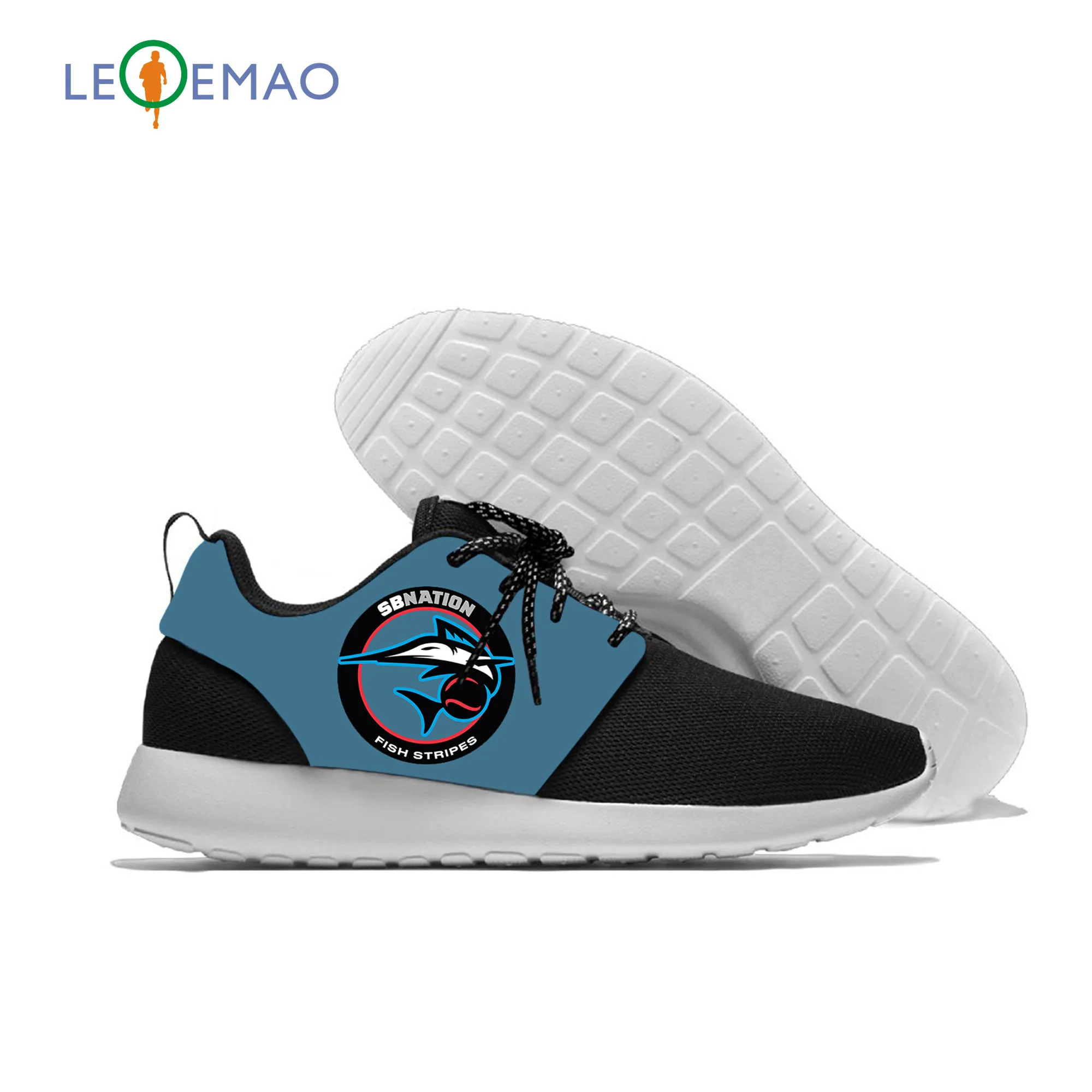 Mens Women Athletic Shoes For Custom Marlins Logo Outdoor Lawn EVA Sport To Miami Baseball Fans | Спорт и развлечения