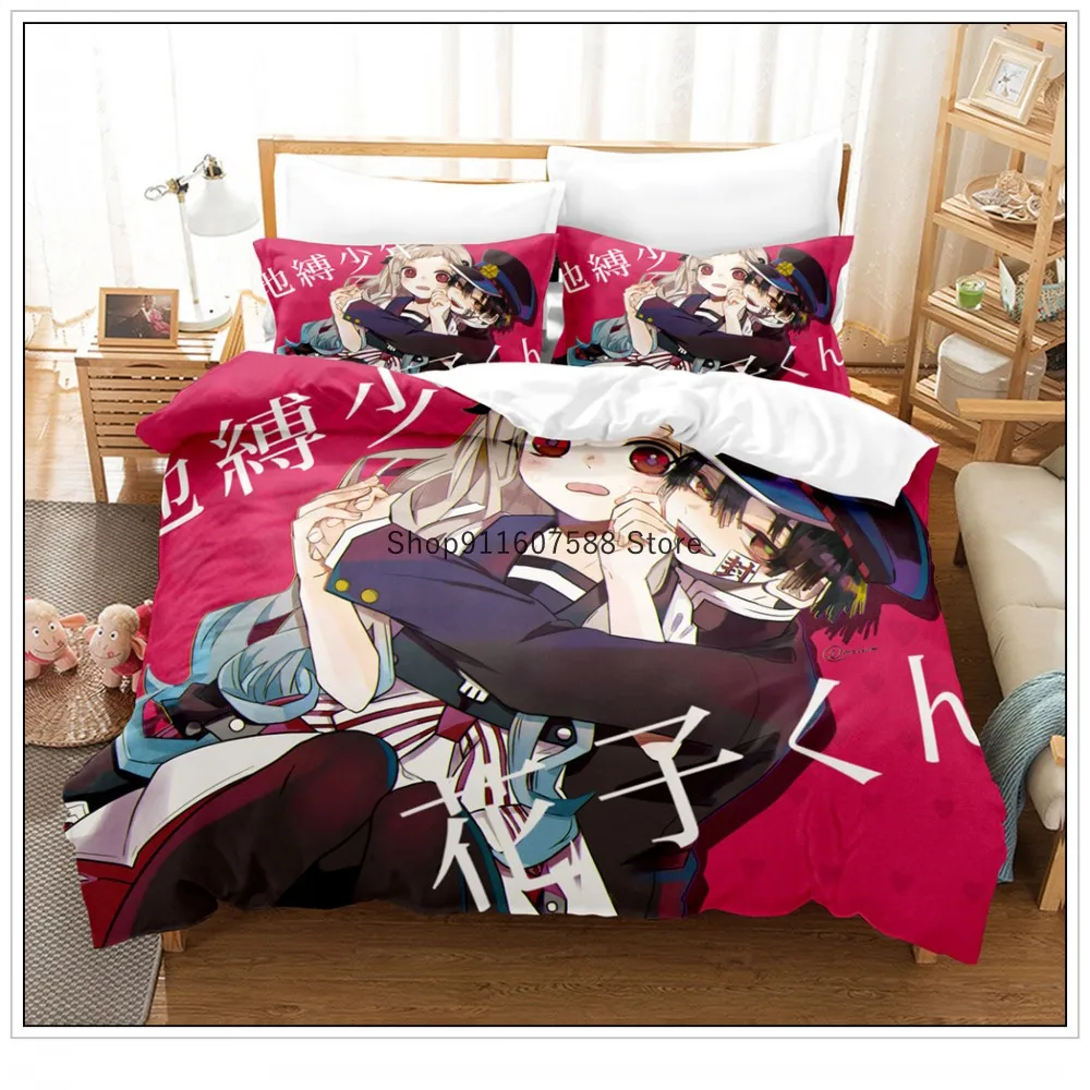 Anime Toilet-Bound Hanako-kun 3D Printed Bedding Set Duvet Covers Pillowcases Comforter Bedding Set Bedclothes Bed Linen satin sheets