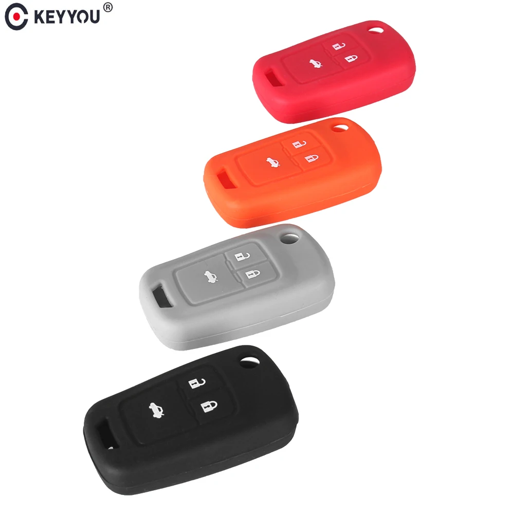 

KEYYOU Remote Silicone Key Cover Case for Chevrolet Cruze AVEO SAIL TRAX MALIBU CAPTIVA For Opel VAUXHALL Car Key Rubber Cover