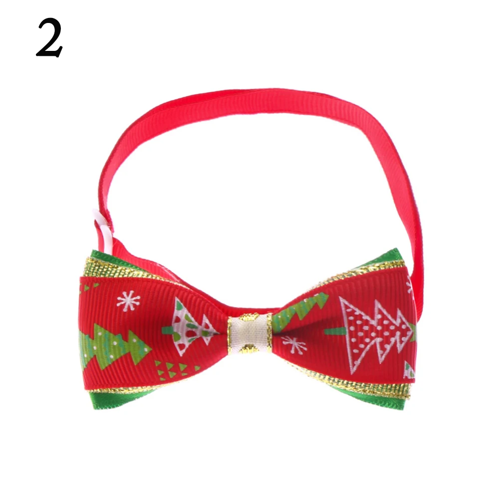 1PC Pet Cat Dog Collar Bow Tie Merry Christmas Adjustable Neck Strap Cat Dog Grooming Accessories Pet Product Xmas Supplies