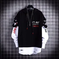 Sudaderas con capucha para hombre, ropa de calle Punk de Hip Hop, Jersey informal de moda, sudadera de Color negro, Top de primavera y otoño para niño y niña