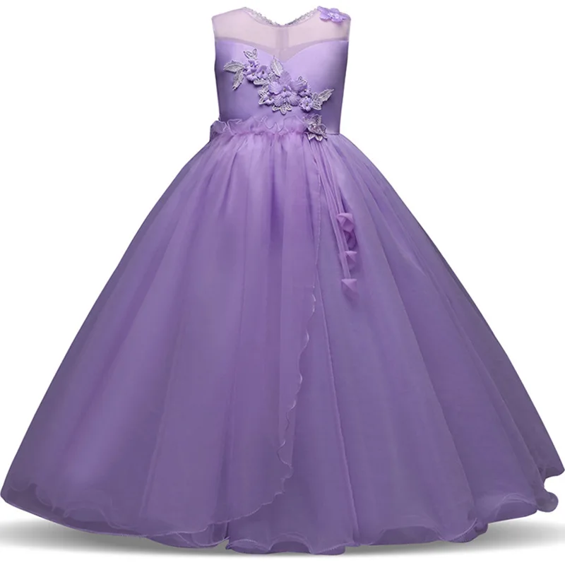 Style 18 Детское платье для девочек; летняя детская одежда; элегантные вечерние длинные платья принцессы из тюля для маленьких девочек; детские кружевные платья для свадебной церемонии - Цвет: Style 18