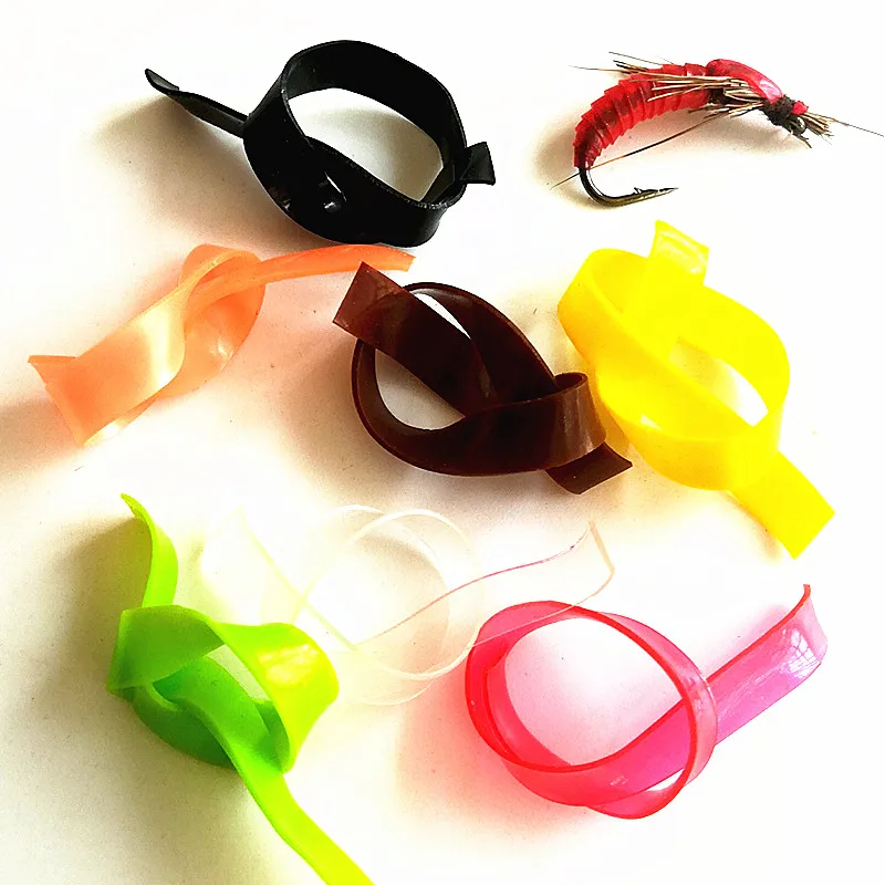 KKWEZVA 100pcs / bag silicone Caddis Fly Pupa Nymph Worm Body Wrap Skin Caddis Larvae / Czech Nymph Scud Lure Fly Tying Material