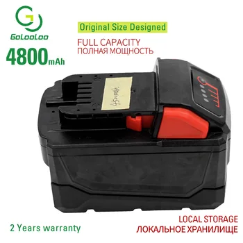

Golooloo 4800mAh 18v Li-ion Tool Battery for Milwaukee M18 2646-22CT/21CT/20 2643-21CT 2641-21CT/20 2642-21CT 2729-22/20/21