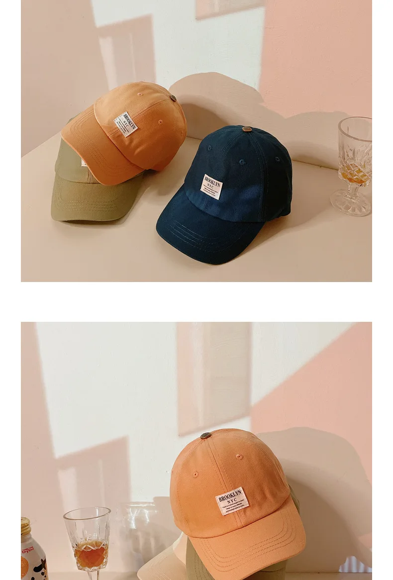 Children's Hat Autumn New Alphabet Label Trend Toddler Baby Cap Simple Korean Version Boys Girls Baseball Caps Snapback Hats mens black baseball cap