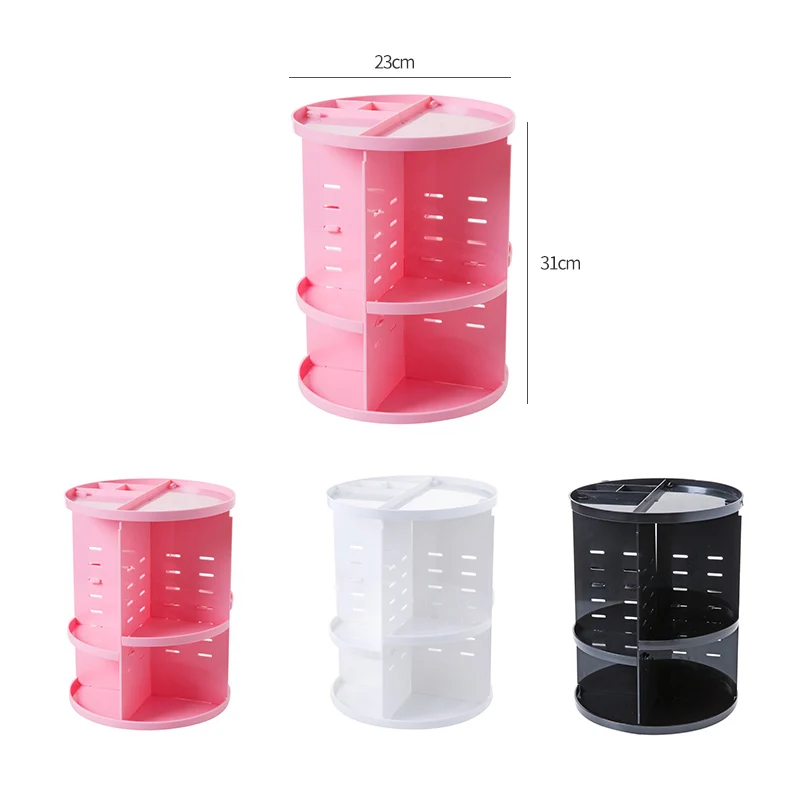 360-degree Rotating Makeup Organizer Box Brush Cosmetic Holder Jewelry Organizer Case Jewelry Makeup Storage Box Holder Shelf
