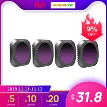 Sunnylife 4 шт. фильтры ND8-PL ND16-PL ND32-PL ND64-PL ND Полар-флиса Комплект фильтров для объектива для DJI Mavic Pro/Air 2/Pro с переменным фокусным расстоянием Дрон Квадрокоптер аксессуары