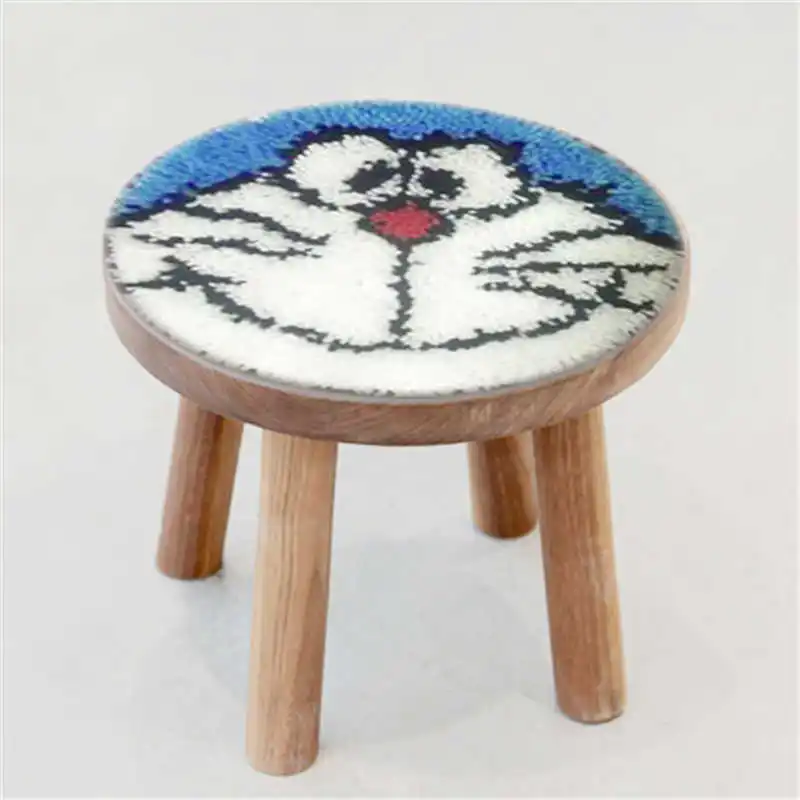 Cartoon Anime Button Package Latch Hook Cat Rug Kits DIY Needlework Unfinished Crocheting Rug Embroidery Carpet Mat 27*27cm F - Цвет: CZ-AZD208