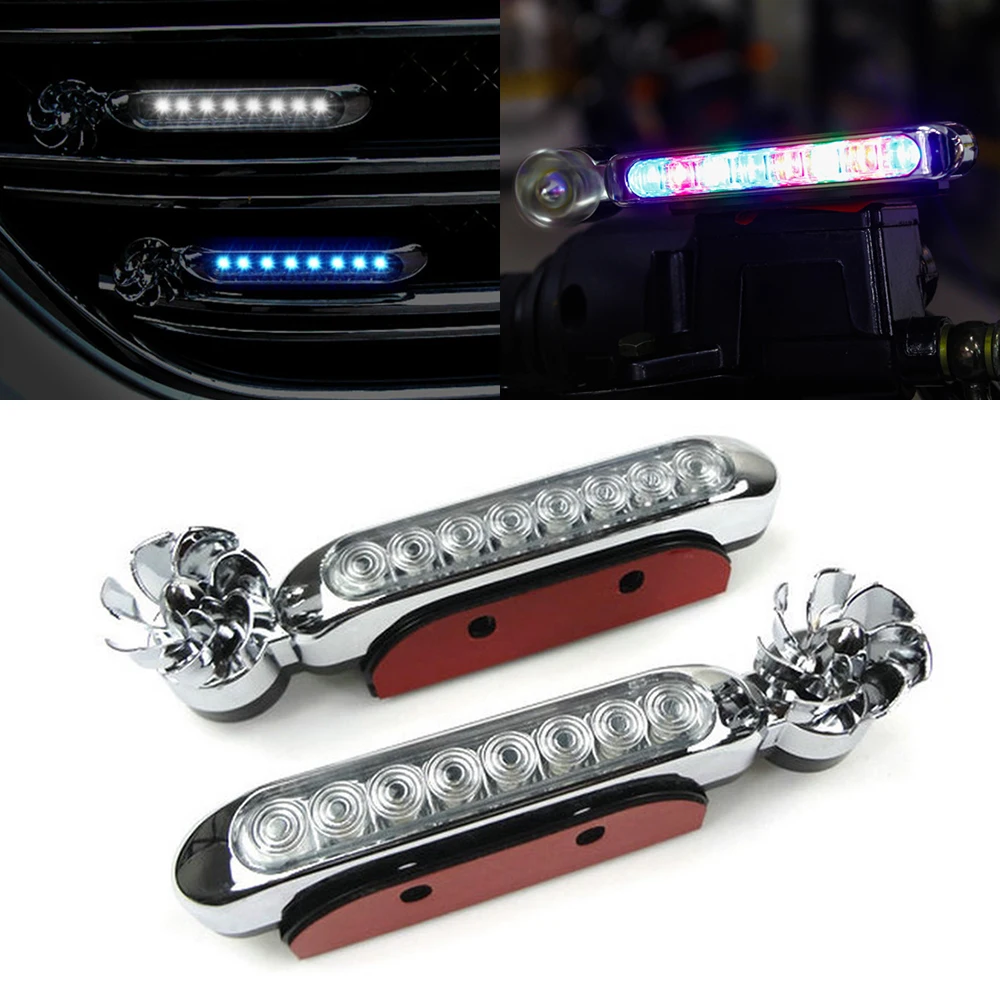 

Wind Driven Car Front Lights with Fan Rotation for Car Fog Warning 1pair 8LED
