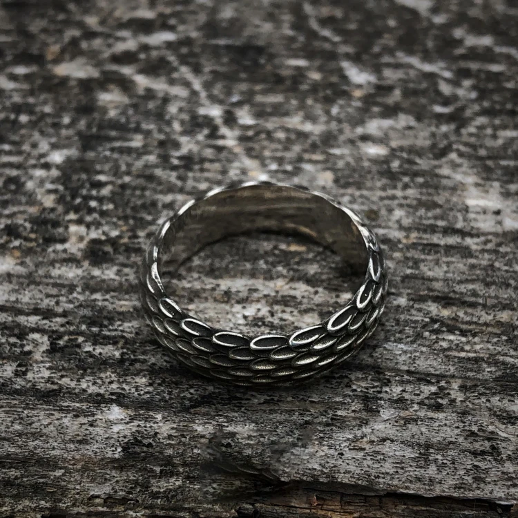 925 Silver Original Design Simple Personality Dragon Scale Ring For Men Jewelry Couple Ring
