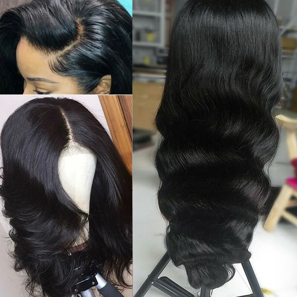 Парики из натуральных волос HairUgo парик с волнистыми волосами 4*4 парик из перуанских Реми кружевные парики предварительно выщипанные волосы для черных женщин