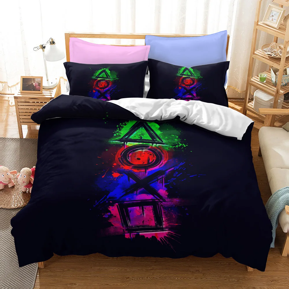 

3D Printed Gamepad Duvet Cover Bedroom Comforter Set Game For Youth Modern Game Controller Bedspread Sheet Set Black Bed Set