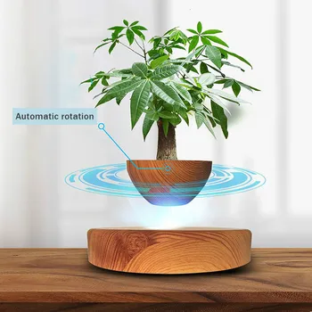 

Desktop Ornament Suspended Plant Semicircular Potted Craft Gifts Magnetic suspension creative Flower Pot Office Fish Tank Bonsai