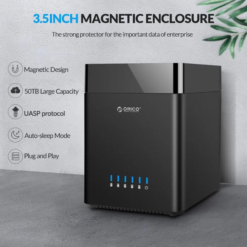 Estação de Ancoragem do Disco Rígido de Orico Magnética do Aadapter da Energia Hdd com Tecnologia Tipo-c 3.5 Polegada 12v 2 - 5 Bay Usb3.0 - Imagem 5
