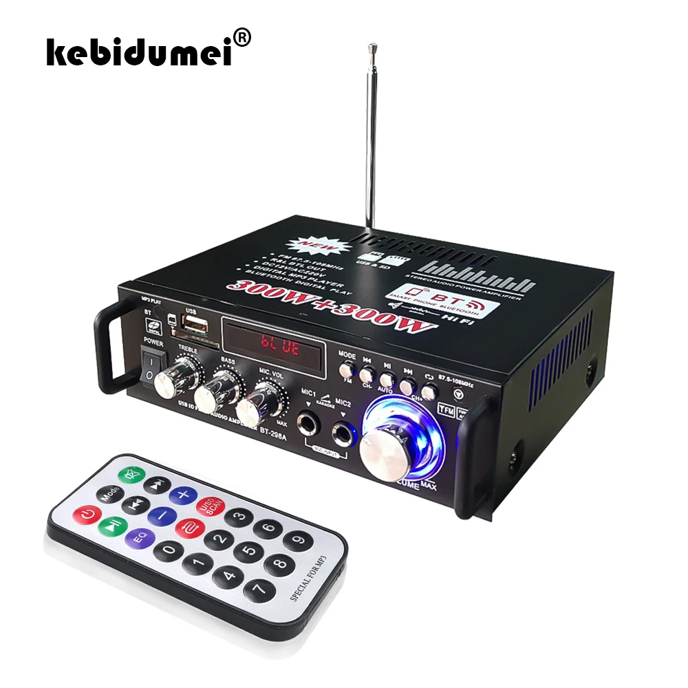 Kebidumei профессиональные домашние усилители 600 Вт Bluetooth сабвуфер усилитель 220 в аудио домашний кинотеатр звуковая система мини-усилитель