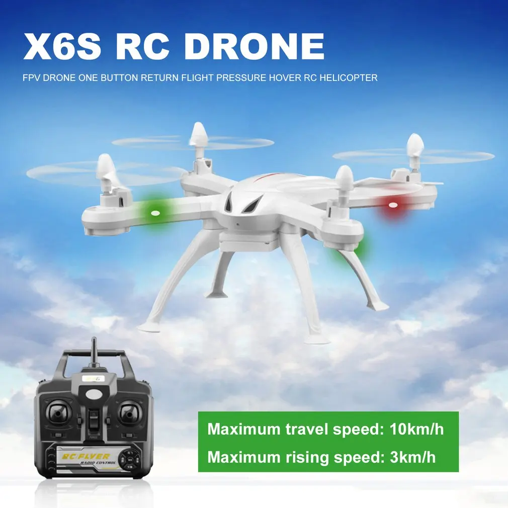 X6S Радиоуправляемый Дрон 4CH FPV Дрон одна кнопка возврата давления полета Hover RC вертолет Безголовый режим самолета с 2/3 батареями