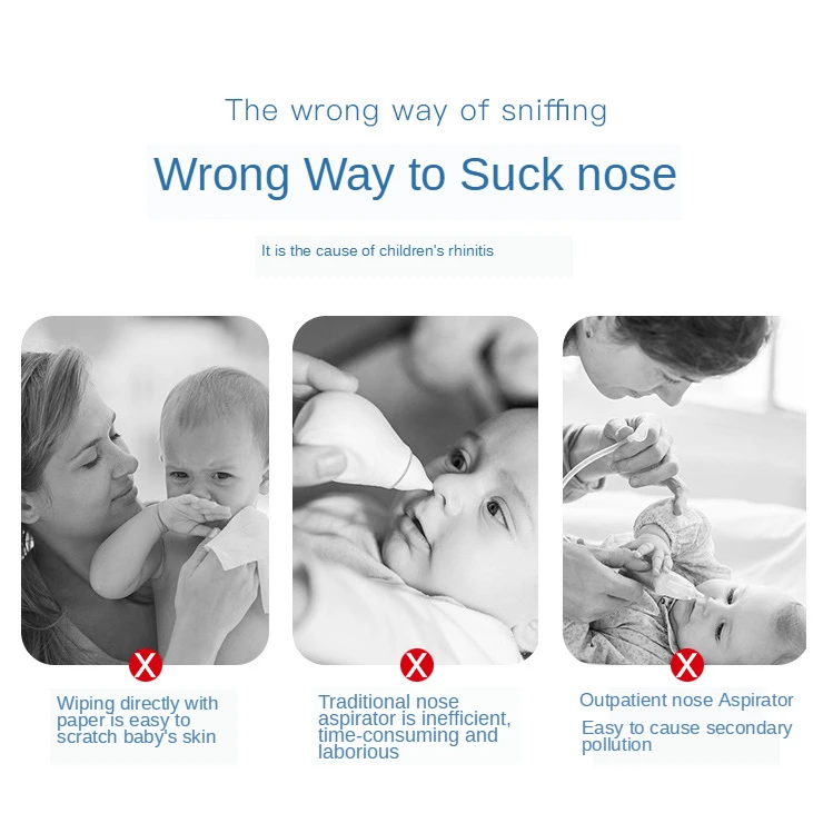 Nariz do Bebê Limpo de Alta Acessórios do Bebê Qualidade Silicone Nasal Aspirador Crianças Seguro Higiênico Nariz Mais Limpo Recém Nascido Cuidados 3 Nariz do bebê limpo de alta qualidade