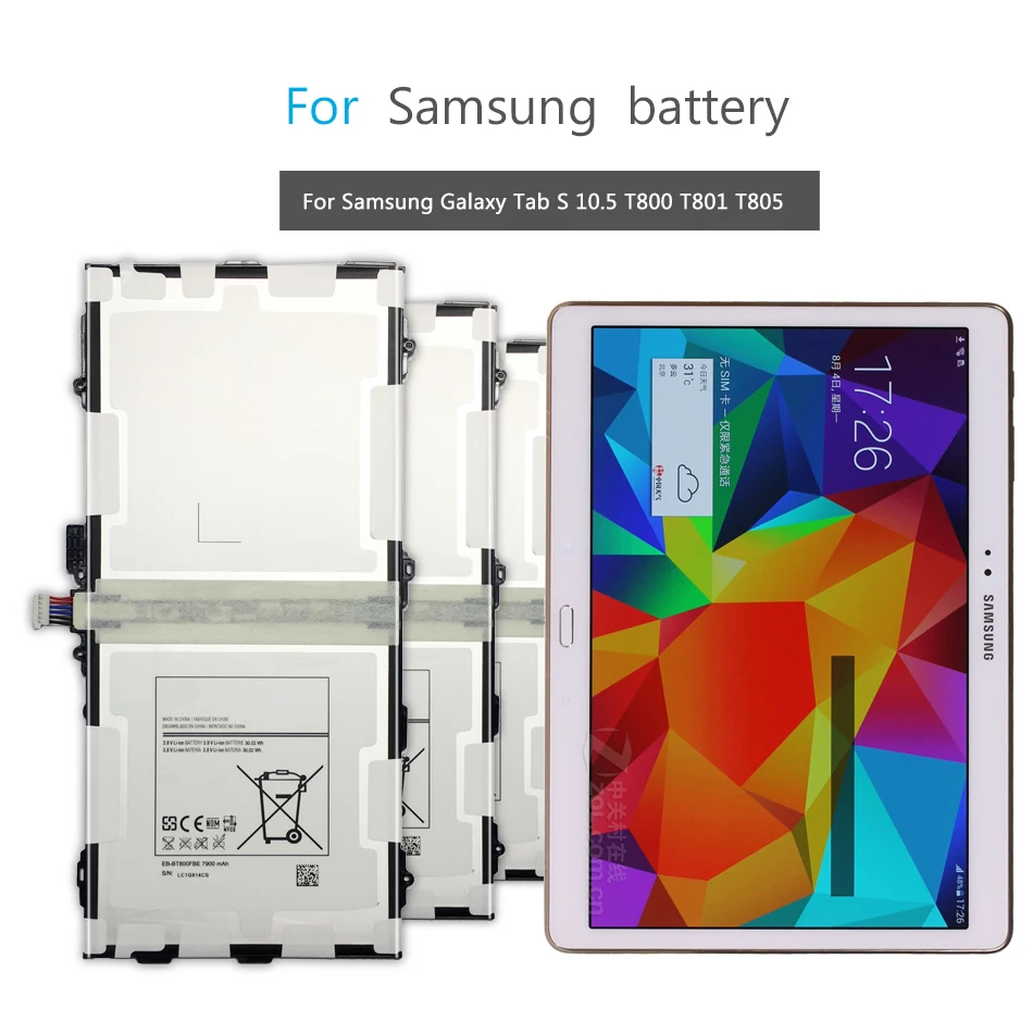 7900 мА/ч, EB-BT800FBE Замена Батарея для samsung Galaxy Tablet Tab S 10," SM-T800 SM-T801 T800 T801 T805 T807 T807A T807P