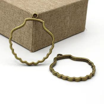 

Frame DIY Necklace Keychain UV Epoxy Hollow Frame Jewelry Accessories Large Shell Shape Alloy Metal 4pcs/Pouch Pendant Base