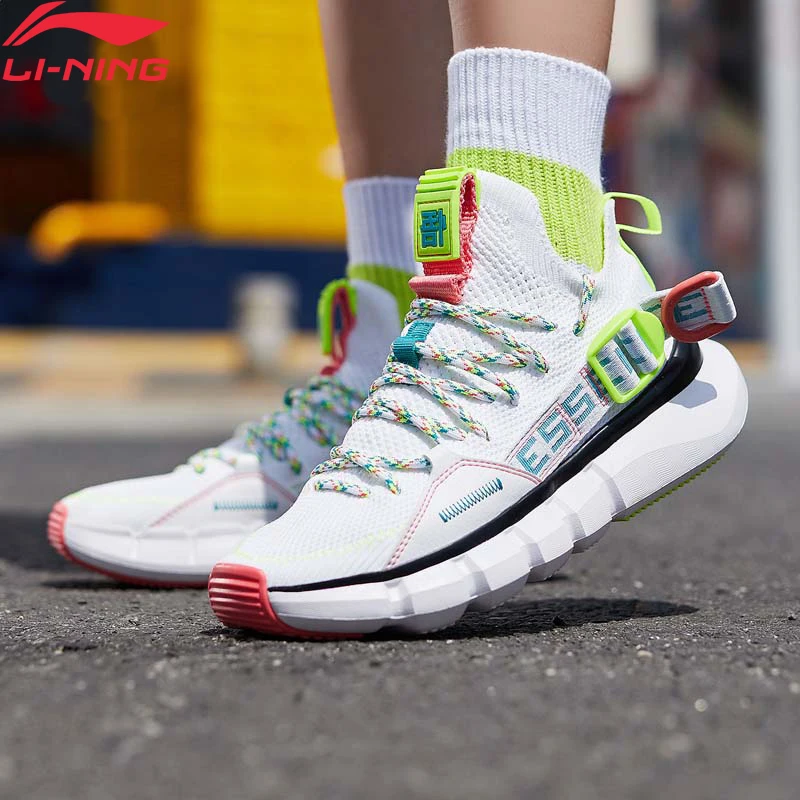 Li-Ning/Женская обувь на шнуровке; PRM GS; Баскетбольная обувь для отдыха; дышащие кроссовки с монолитной трикотажной подкладкой; спортивная обувь; AGBP078 YXB306