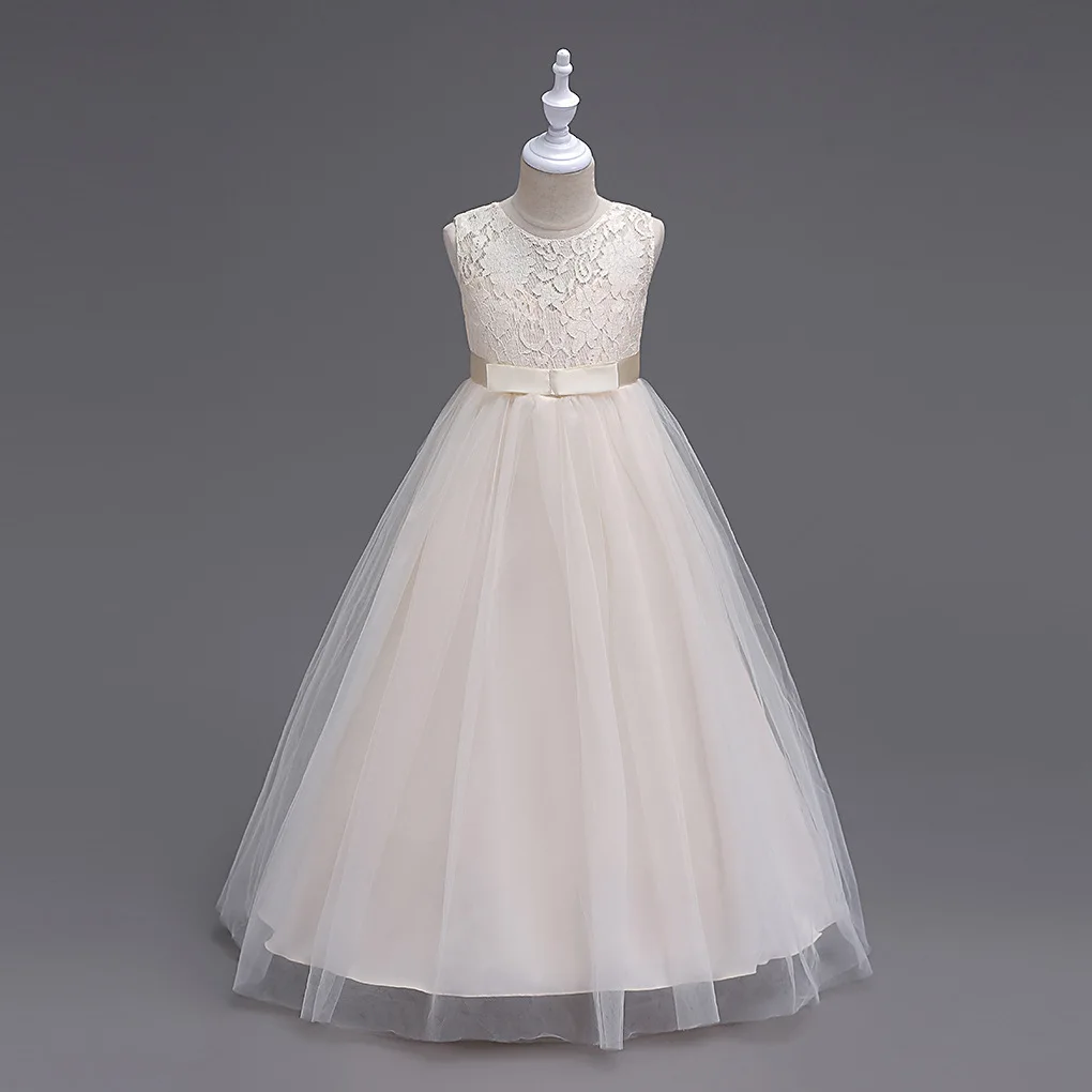 

For Wedding and Party Dresses Evening Christmas Girl Long Costume Princess Children Fancy 2-14T Kids Bridesmaid Lace Girls Dress