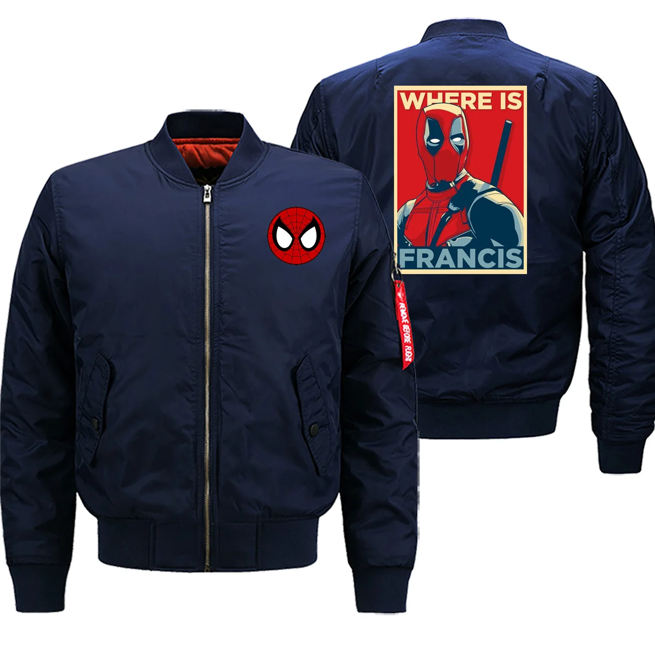 Marvel Deadpool,, зимнее пальто, Толстые мужские куртки, куртка-бомбер, Повседневная теплая одежда, куртка на молнии, мотоциклетная, военная уличная одежда - Цвет: dark blue6
