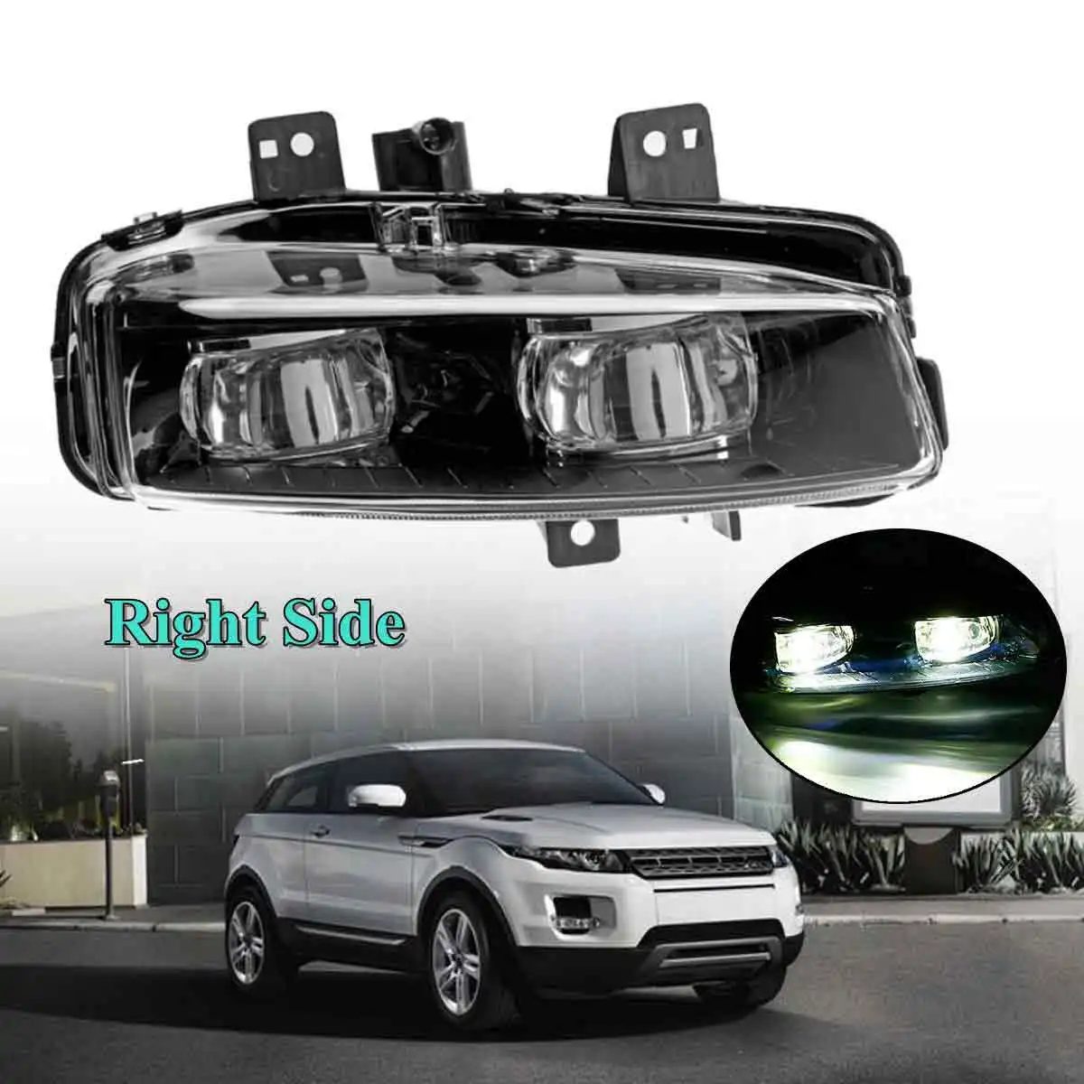 12 В левый/правый противотуманный светильник для Range Rover Evoque Dynamic 2011 2012 2013 автомобильный передний бампер противотуманный светильник s лампа - Цвет: Right black