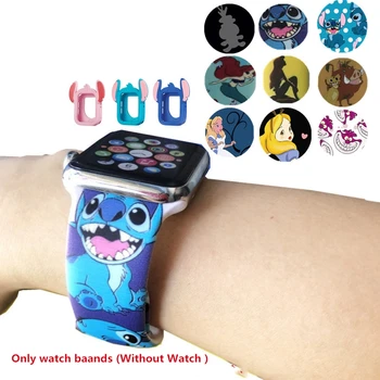 

Cartoon Stitch Mickey Mouse Silicone Sport Band For Apple Watch Series 5 4 3 2 1 iWatch 44MM 42MM 40MM 38MM Wrist Strap Case