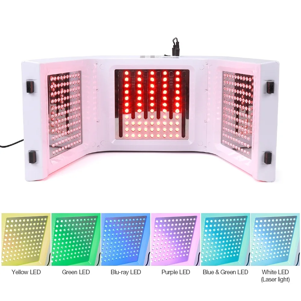 Online Profesional 7 colores PDF Led máscara de luz Facial terapia de rejuvenecimiento de la piel Spa removedor de acné antiarrugas BeautyTreatment