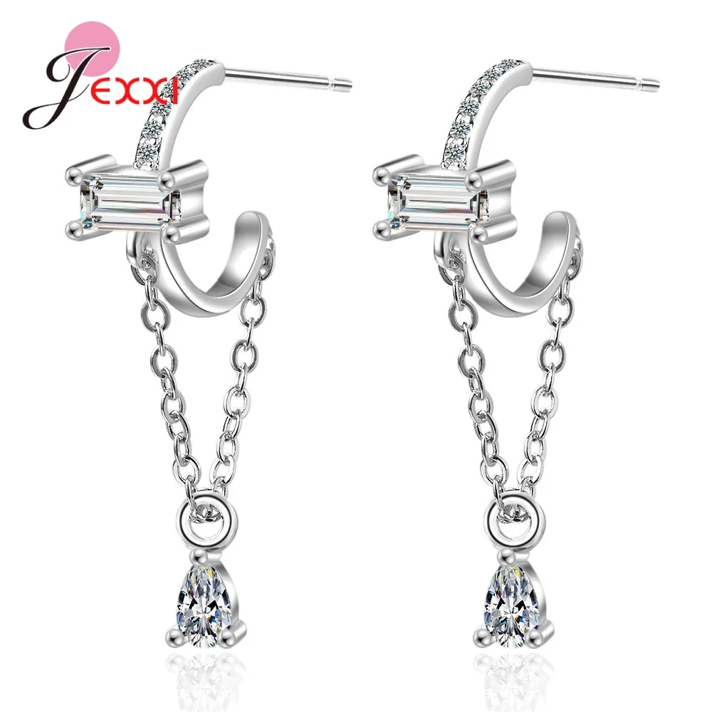 

Женские серьги из серебра 925 пробы, с фианитами