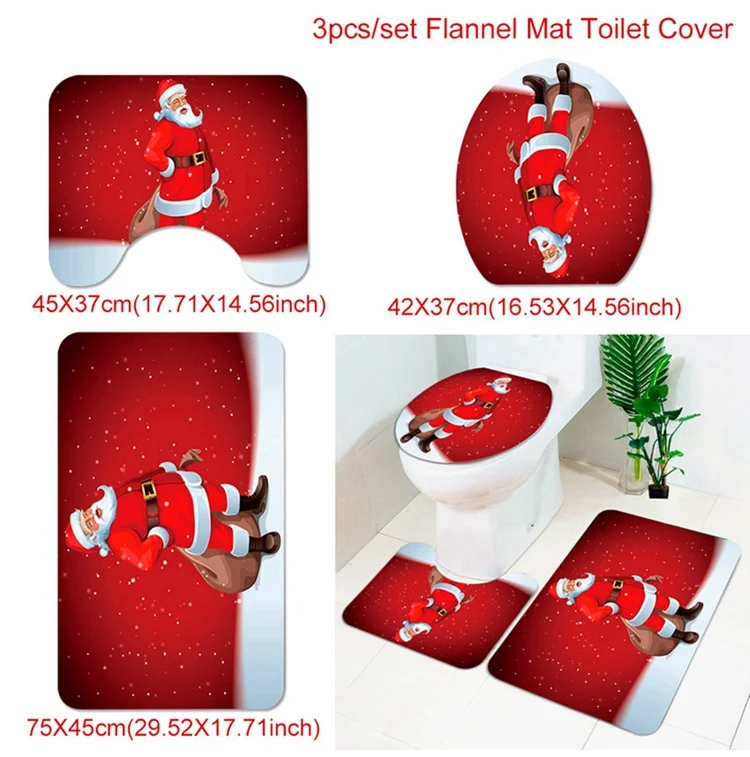 Santa Claus set QIFU Рождественская занавеска для душа колокольчики Рождественские украшения для дома Navidad лось Санта Клаус подарки - Цвет: Santa Claus set