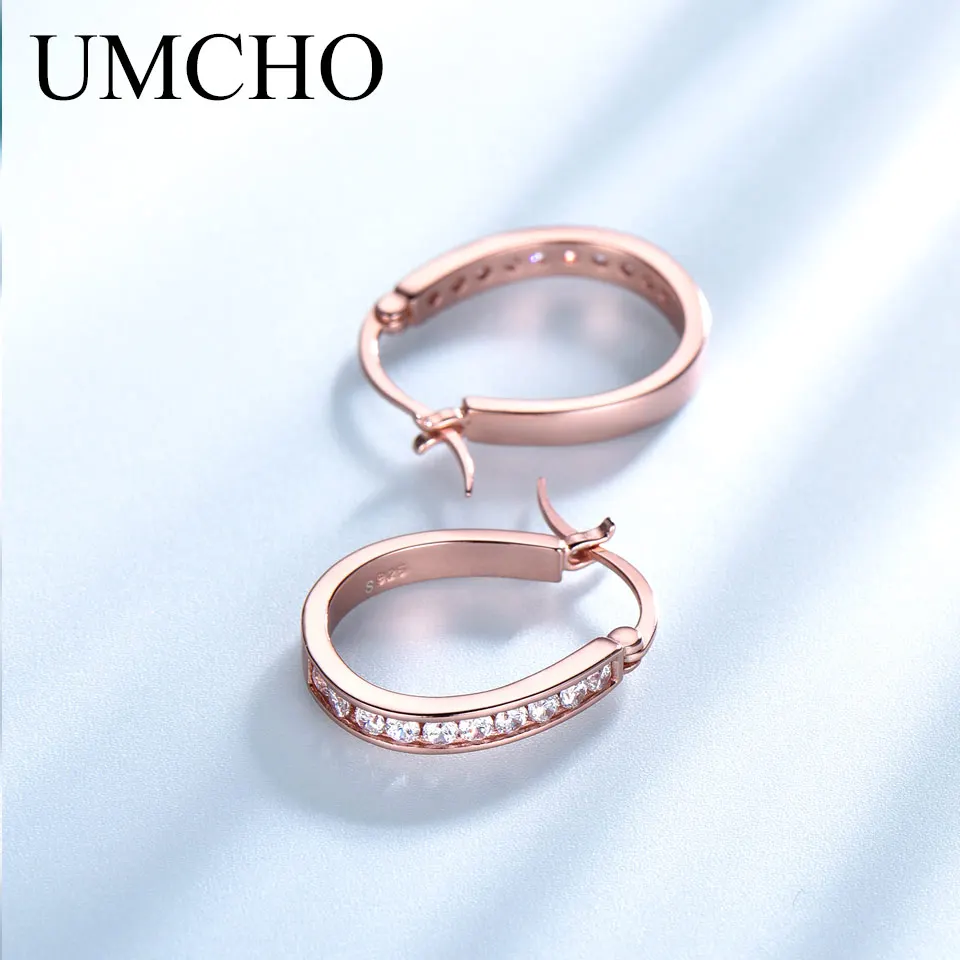 Cena UMCHO srebro 925 klipsy dla kobiet Morganite Gemstone Wedding elegancka biżuteria zaręczynowa walentynki prezent