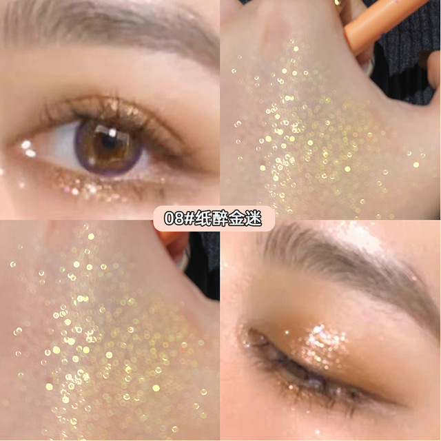 Diamond Eyeshadow Stick Face Makeup Highlighter Silkworm Pen Waterproof Long Lasting Rose Gold Champagne Eyeliner Pencil