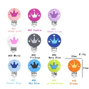 

10/20/50 Pcs Silicone Pacifier Clip Crown DIY Baby Teething Teether Necklace Bead Tool Nurs Gift Round Heart Accessories