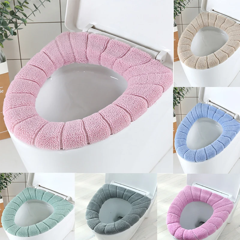1pcs Thicken Warm Pumkin Pattern Toilet Seat Lid Round Shape Pure Color