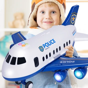 

Simulation Inertia Passenger Helicopter Vehicle Car Toys Diecast Alloy Aircraft with Light Music Engineering/Police/City