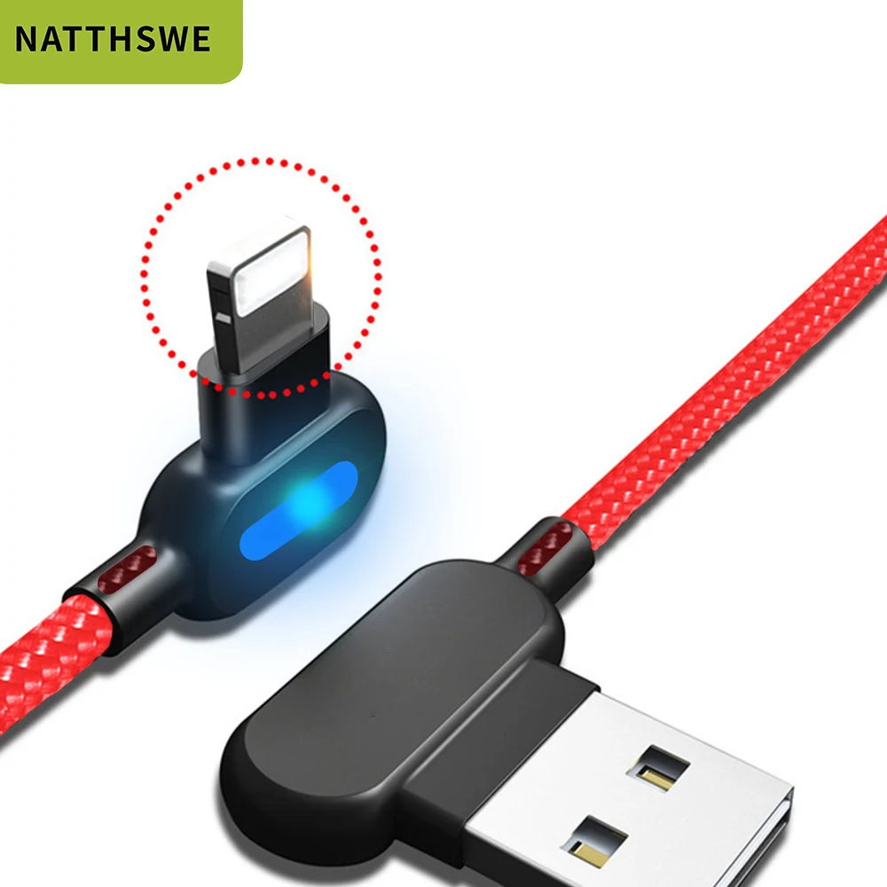 for ios red NATTHSWE 2.4A Быстрый USB кабель для iPhone 11 Pro XS MAX XR X 8 7 6s Plus 5 зарядный кабель зарядное устройство для мобильного телефона кабель для передачи данных - Цвет: for ios red