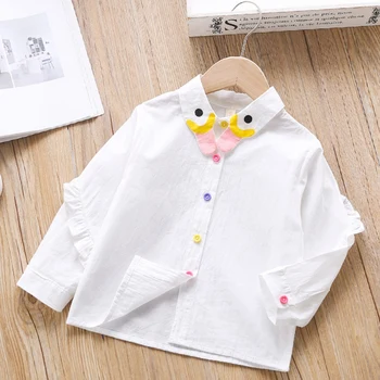 Autumn Girls Blouse Baby Girl Clothes Children Clothing School Girl Blouse Cotton White Child Shirt Blusas Kids Clothes