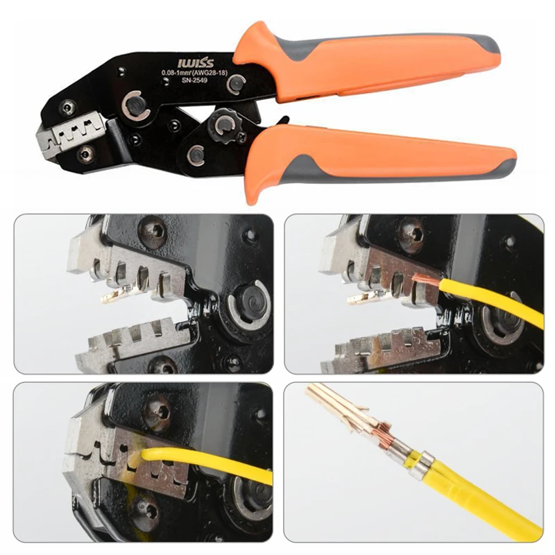 Crimping Pliers SN-2549 +8 Jaw Kit 2.8/4.8/6.3/XH2.54  Ferrules Terminator Insulated Cable Connector Electrical Wire Crimp Clamp 3