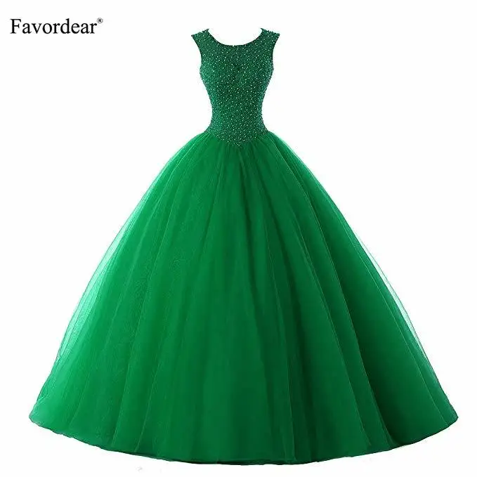 Favordear Quinceanera 15 лет Vestidos De 15 Anos милые красные розовые Бальные платья Новая коллекция с поясом - Цвет: BLF-105-green